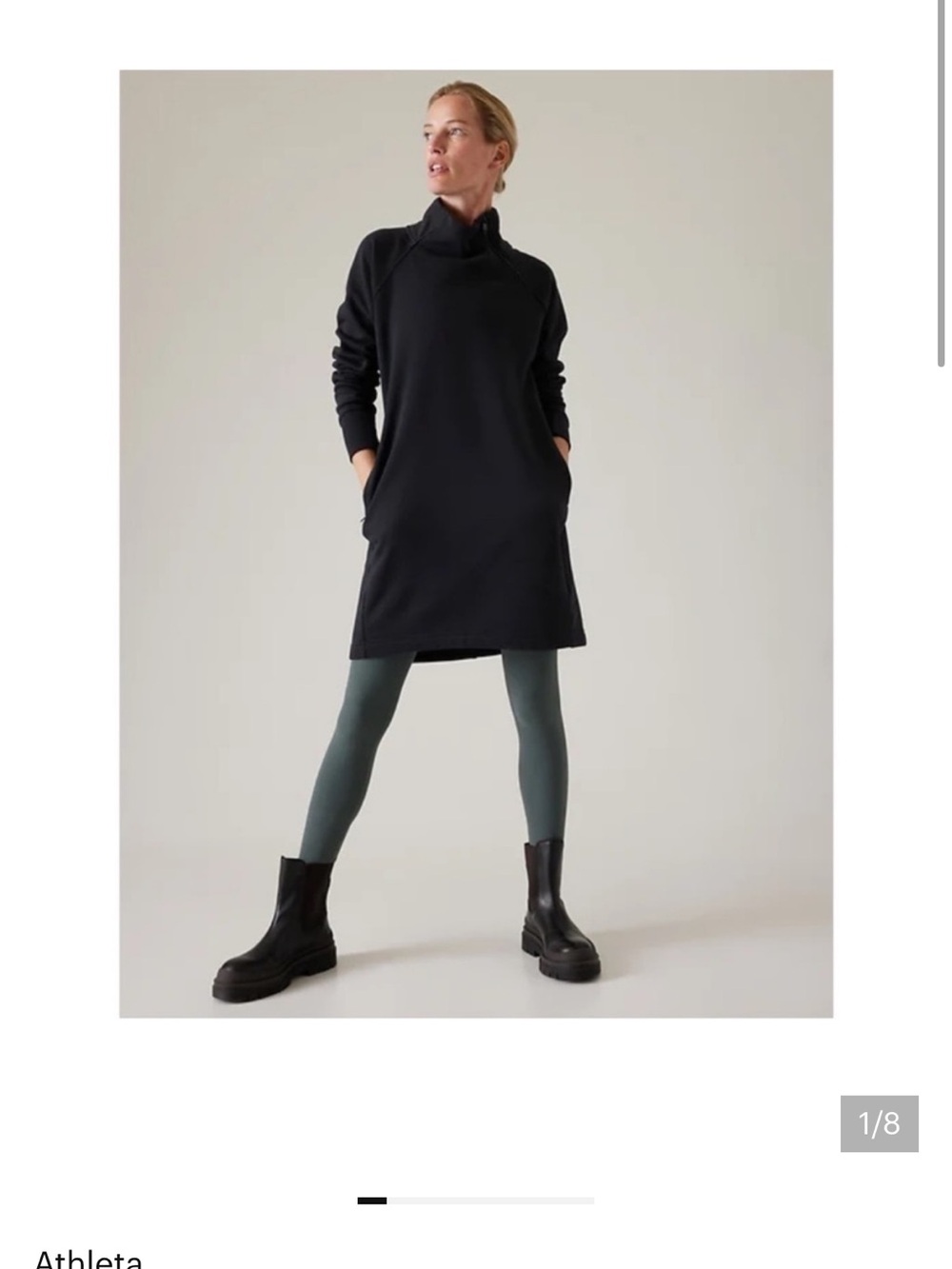 Athleta Cozy Karma Long-Sleeve Funnel-Neck , 1/4 zip sweatshirt dress